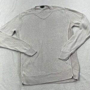 Theory Women's Medium 100% Linen‎ Off White Knit LS Sweater